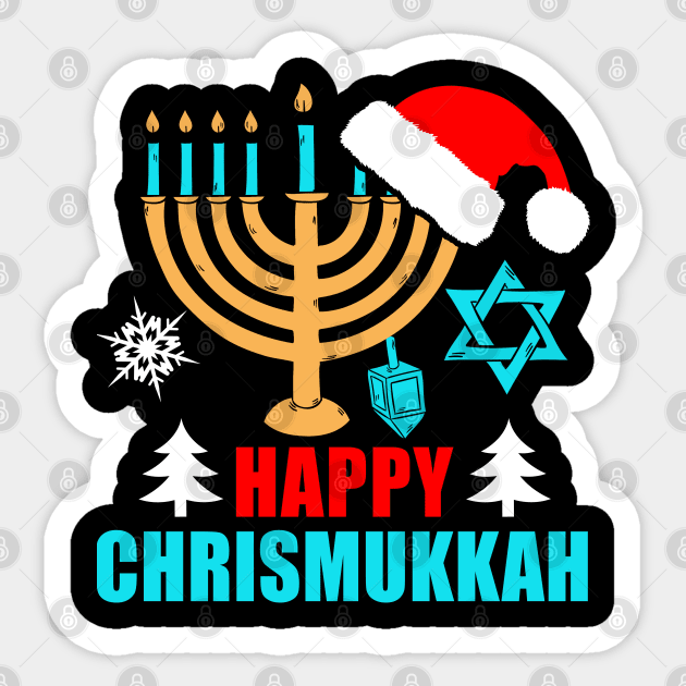 Happy Chrismukkah, Funny Jewish Hanukkah Gifts Festival Sticker by adik